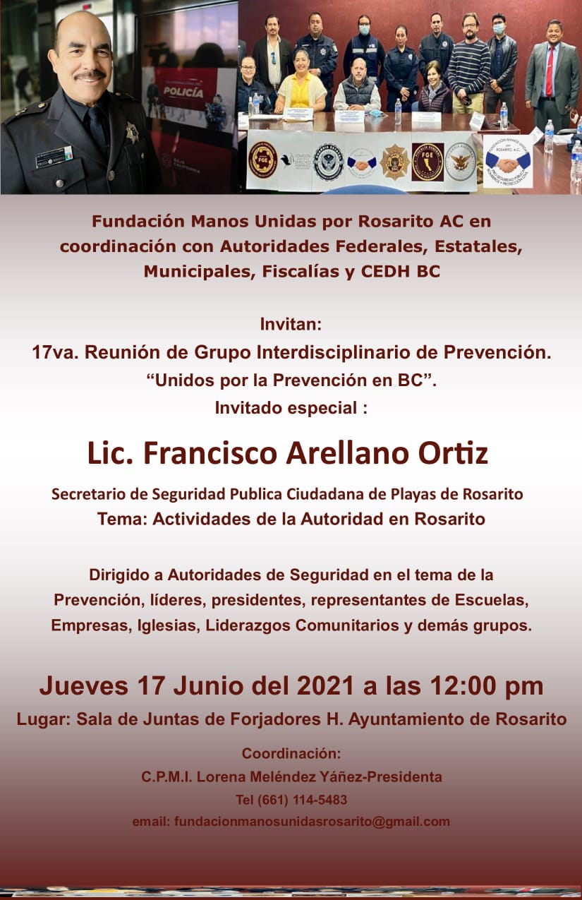 17va. Reunión, Grupo Interdisciplinario, Prevención, BC